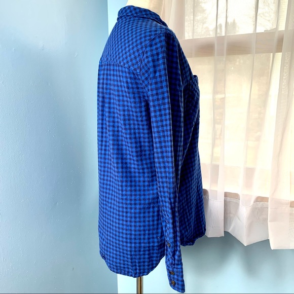 J. Crew Blue Flannel Mini Buffalo Check Button Down - Picture 6 of 8